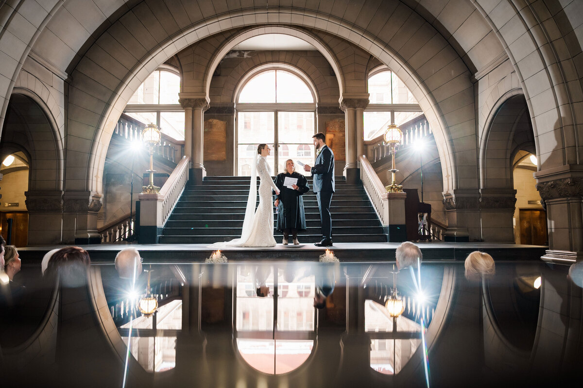 creative wedding photography from allegheny county courthouse pittsburgh