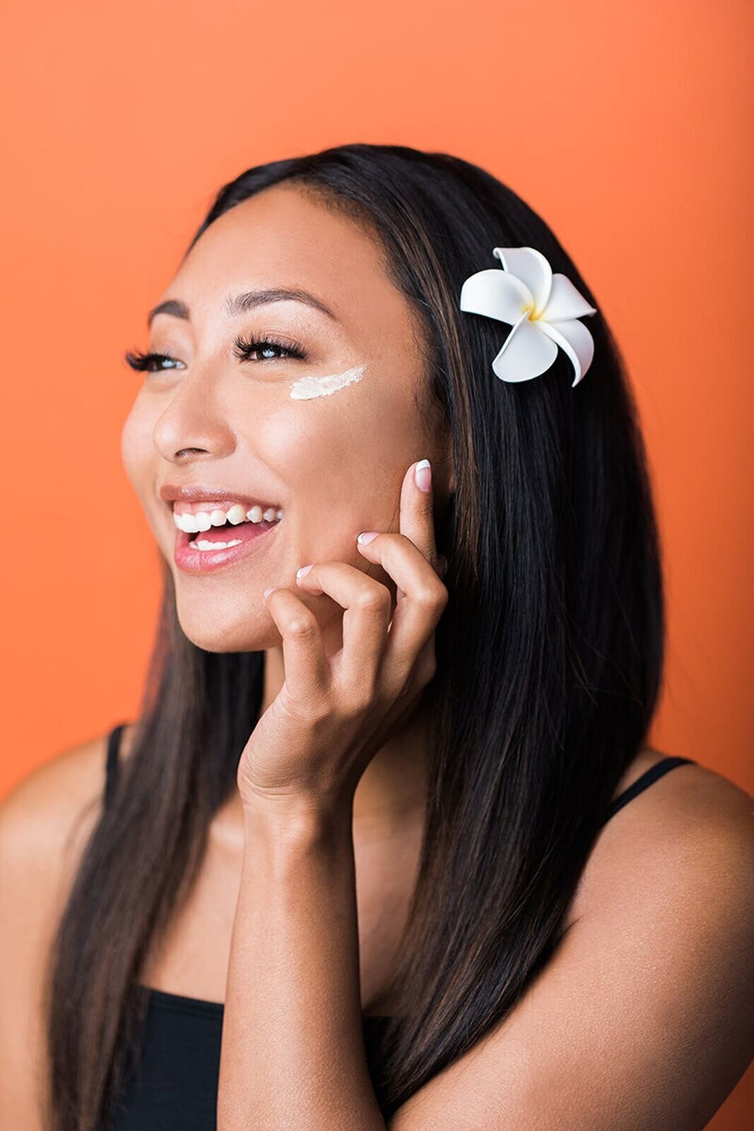Tropical skincare branding photography 
