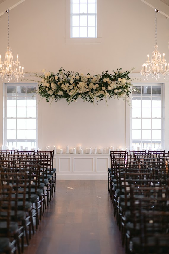 hanging ceremony florals