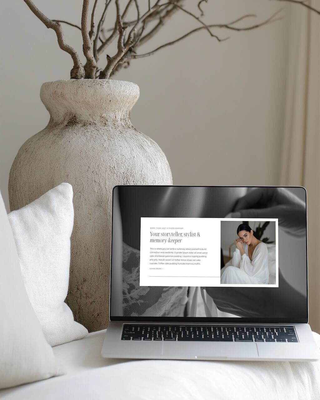 Mockup of Showit website template for photographers