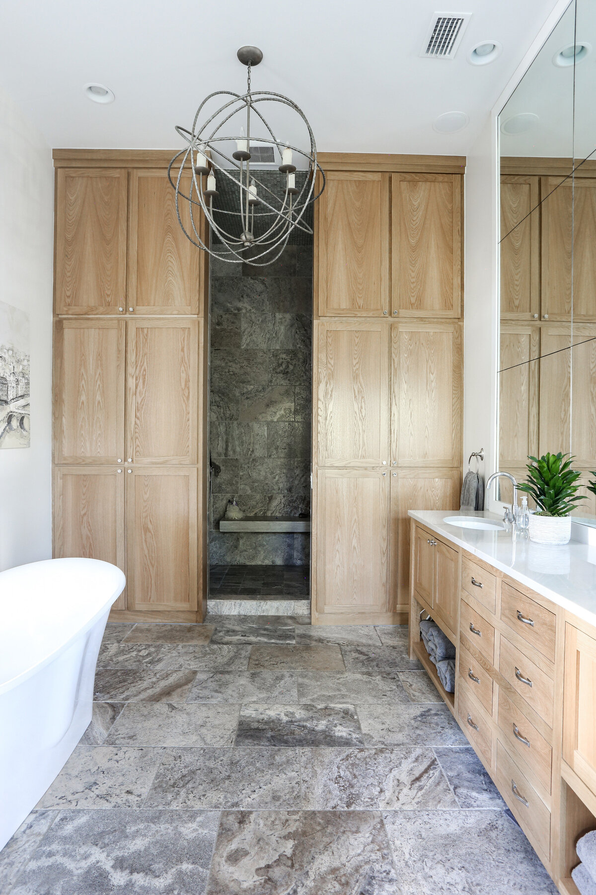 master-bath-tall-oak-cabinets-slate-floor