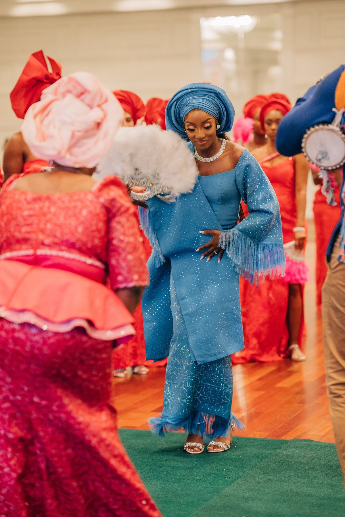 Tolu and Francis Oruka Events Wedding and event planners Toronto canada planner African Nigerian Ghana fusion  asoebi bella baby blue aso oke kente gele162