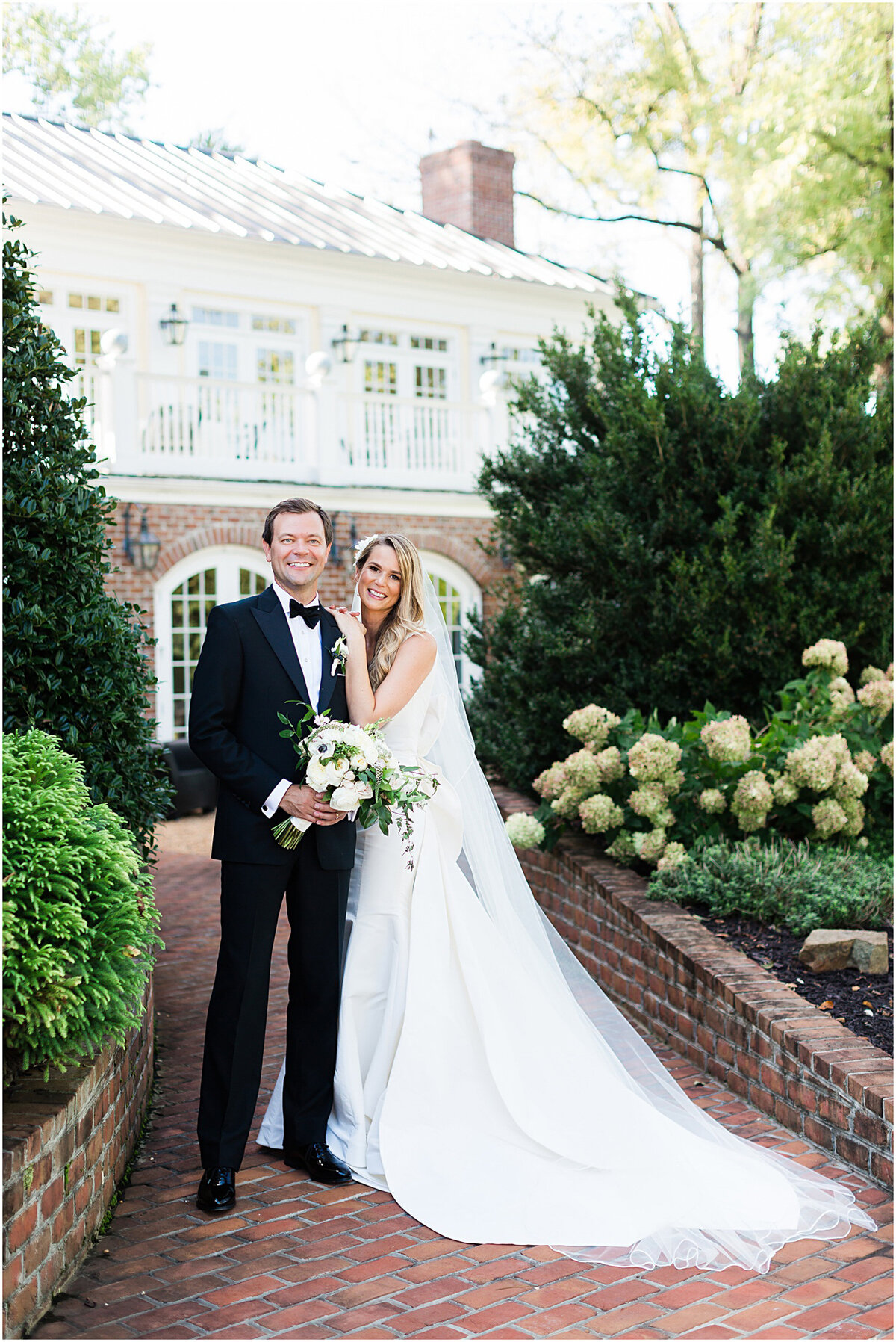 Classic southern wedding bride and groom