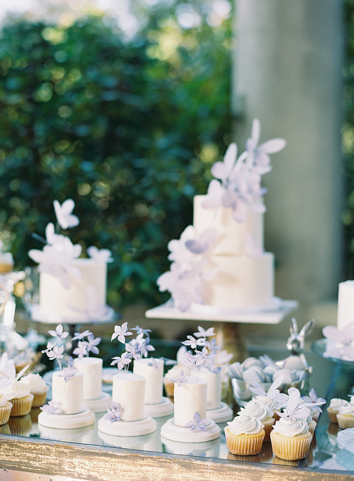 wedding cake and dessert table display