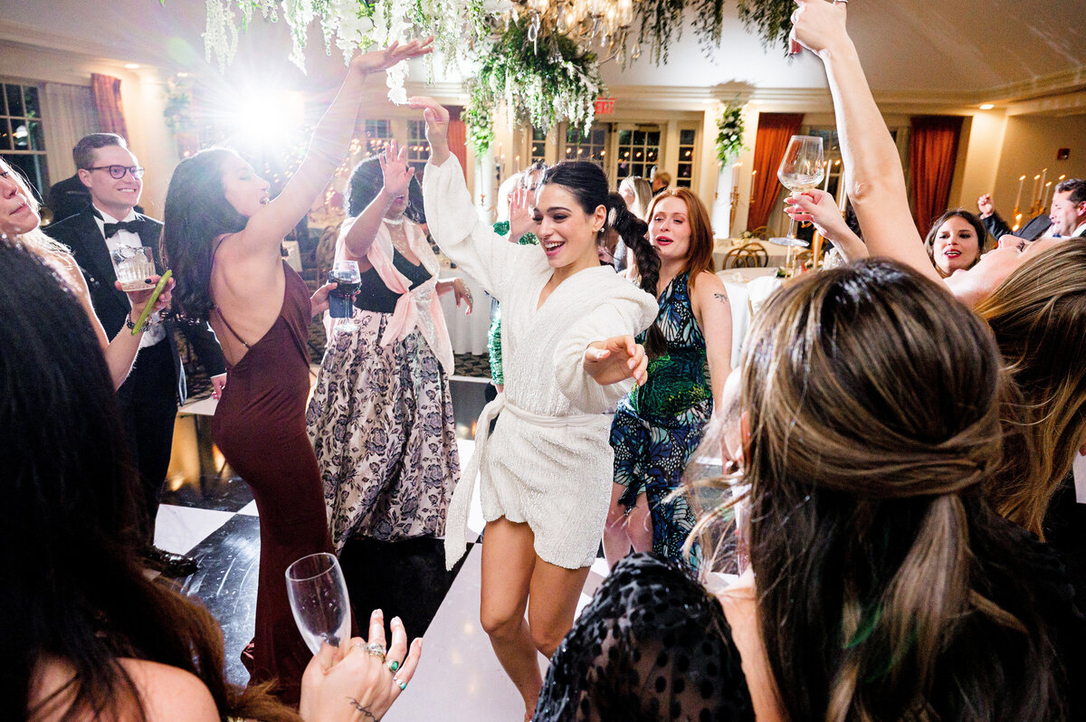 bride dancing during new years eve wedding in erie