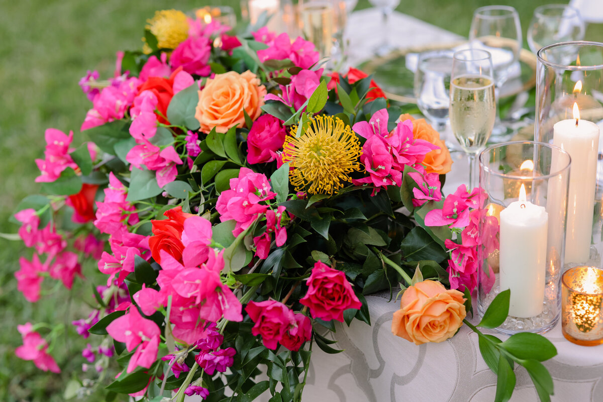 29 - Vinoy Hotel St. Pete Wedding Reception Sweetheart Table Flowers - Tampa Bay Wedding Planner