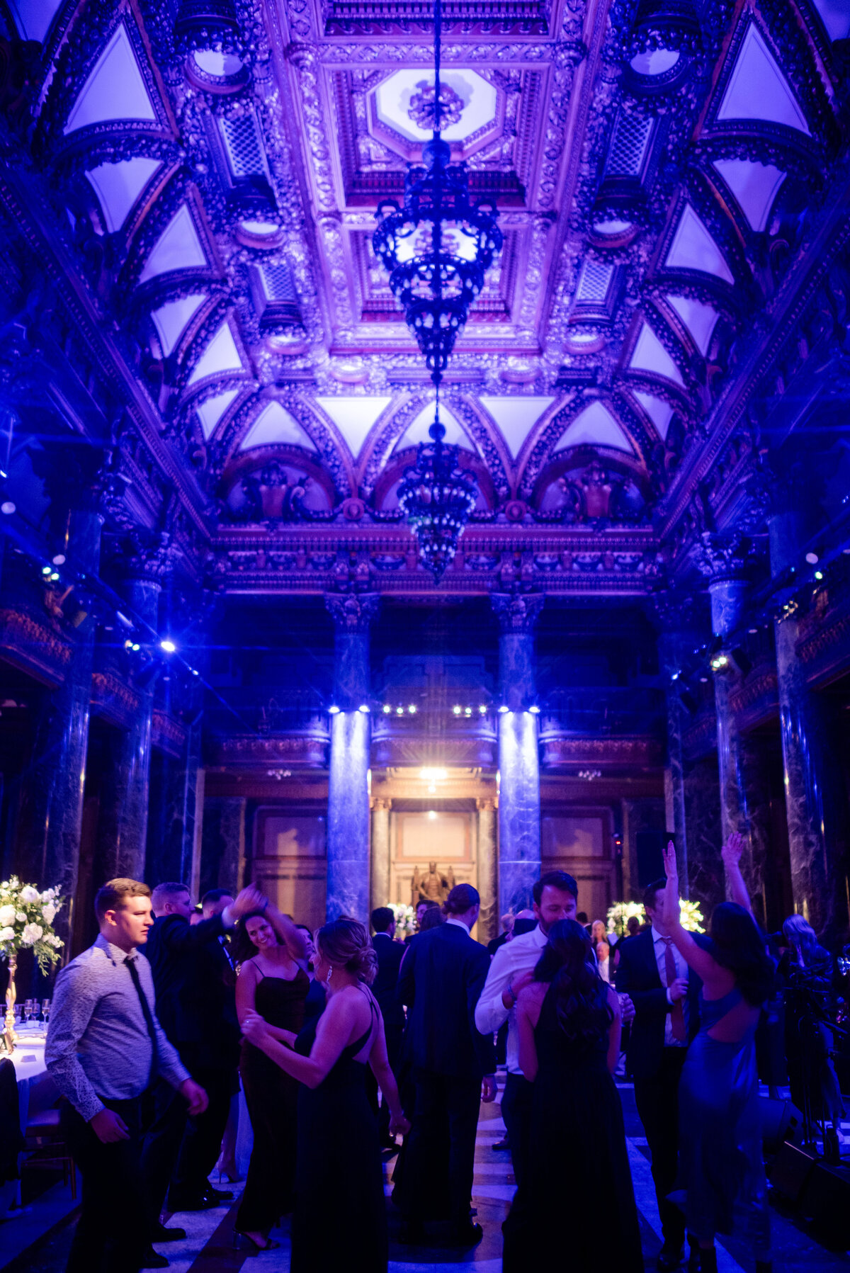 purple wedding uplighting