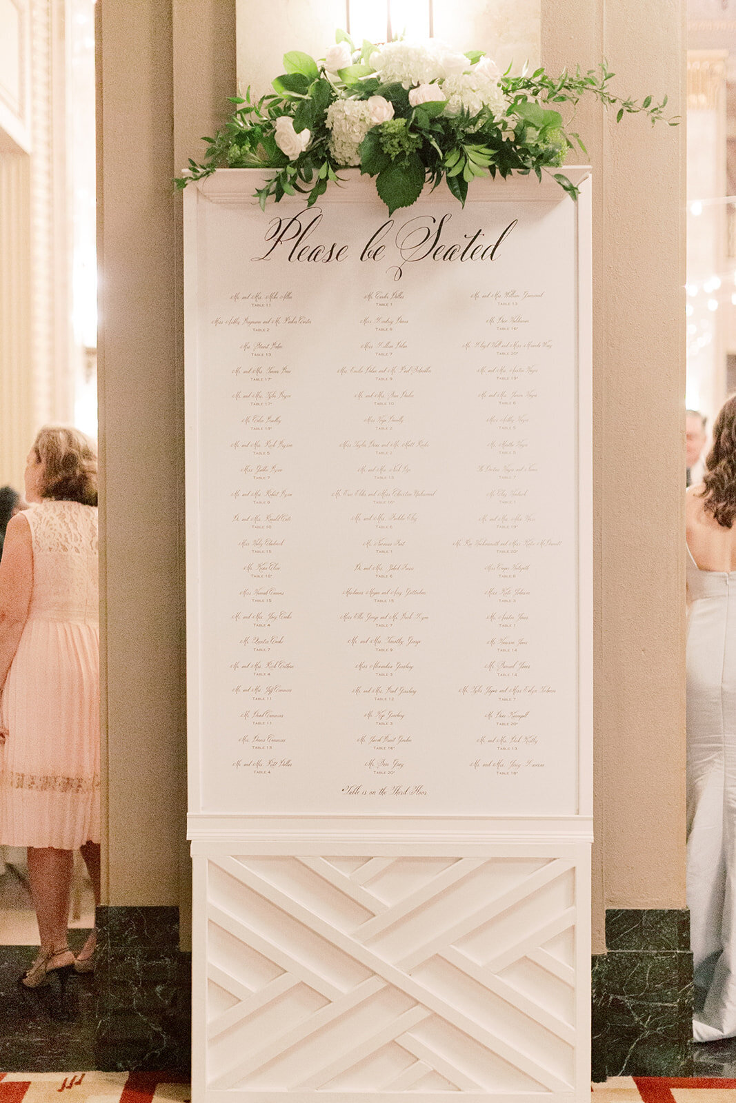 wedding reception seating chart