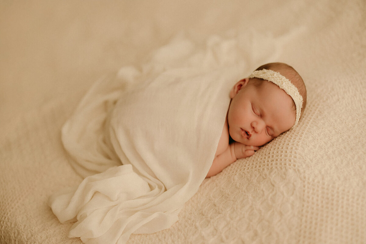 Cozy in-studio newborn photography Nashville TN with neutral tones