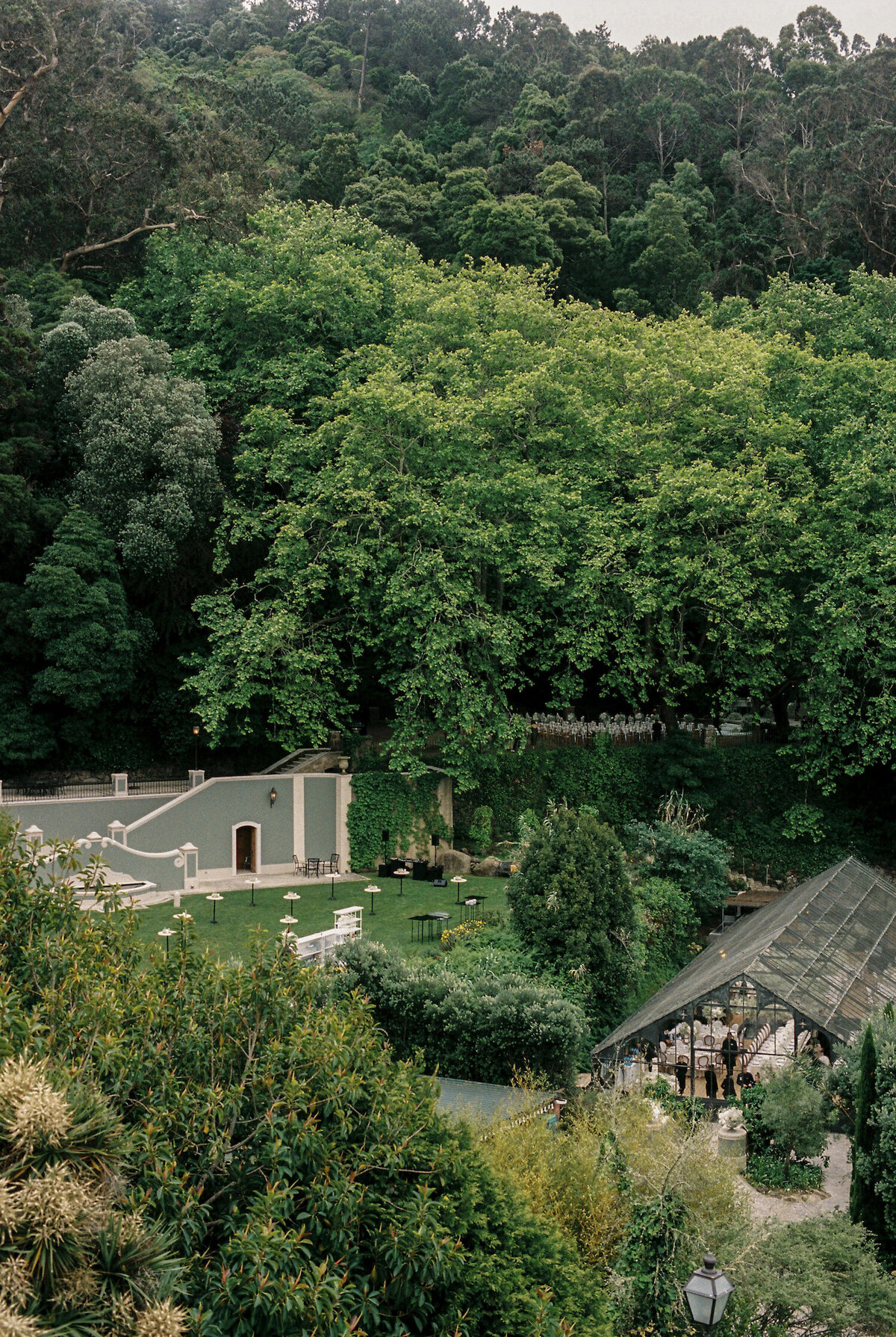Quinta da Bellavista destination wedding venue with grass and a greenhouse