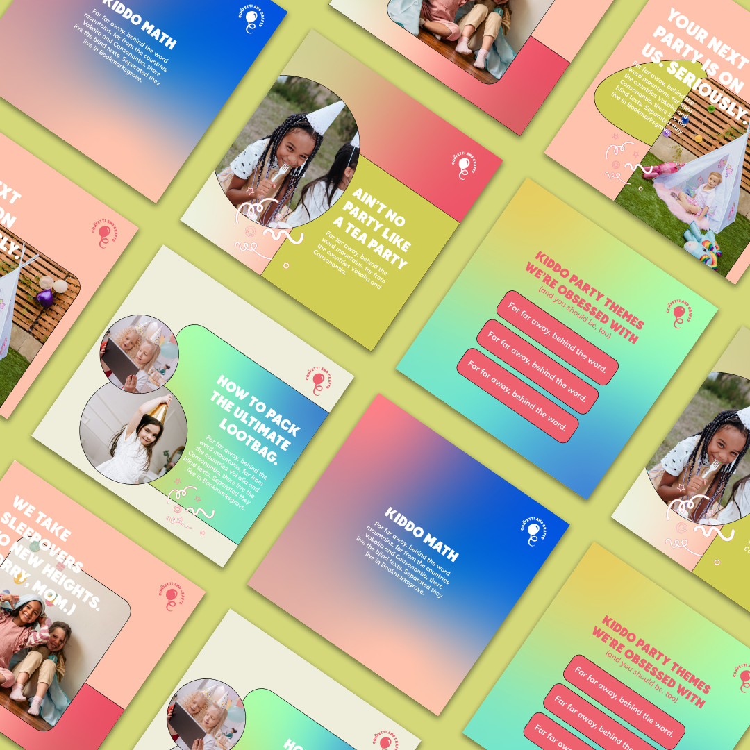 Instagram templates designed for Confetti and Crafts
