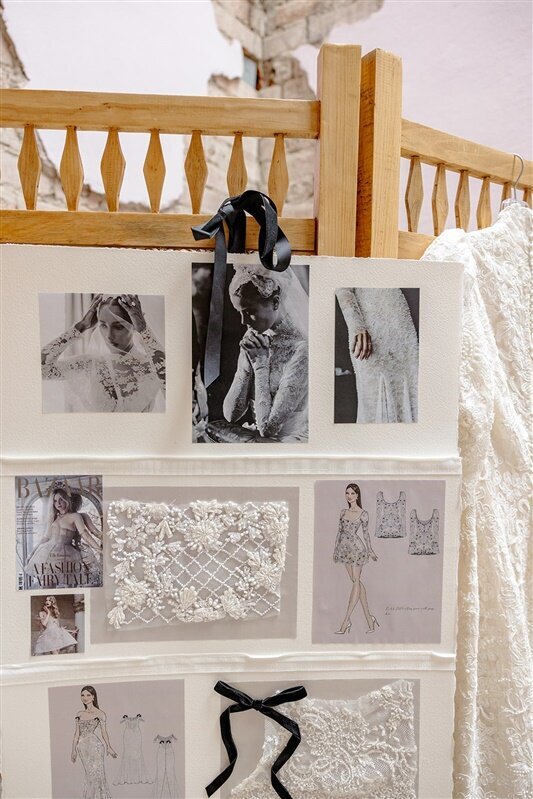 Mood board for Sydney Watters wedding, featured in Vogue