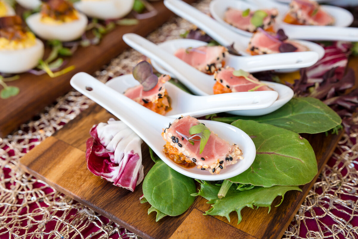 Close up of wedding food