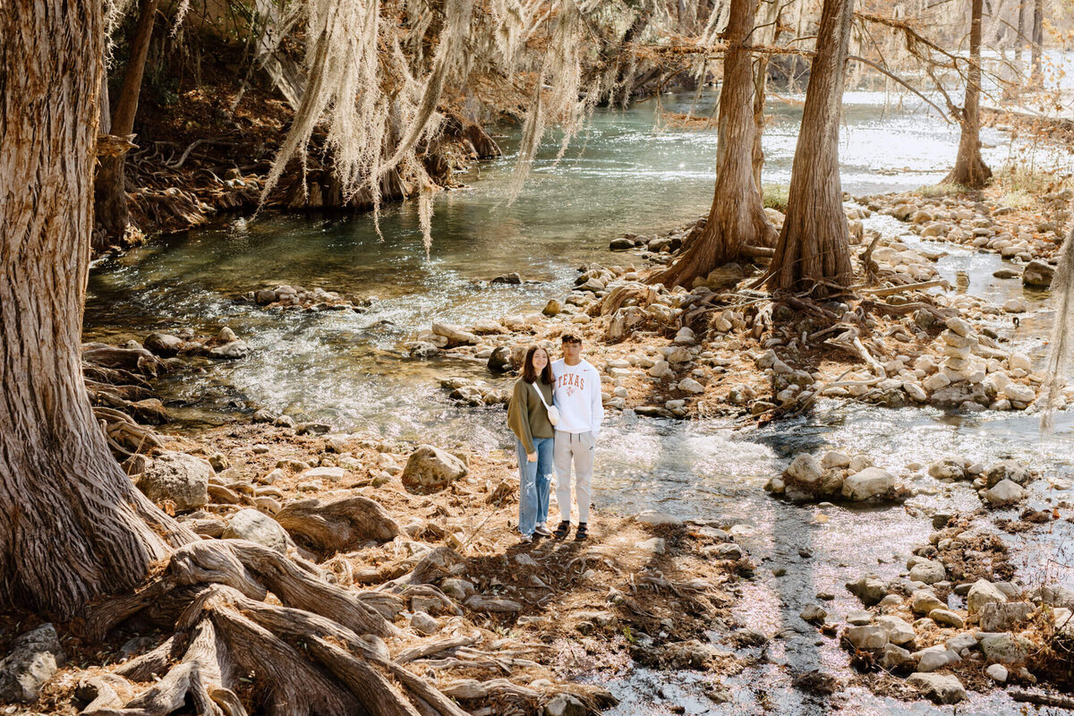Family portrait on the river in Gruene, TX