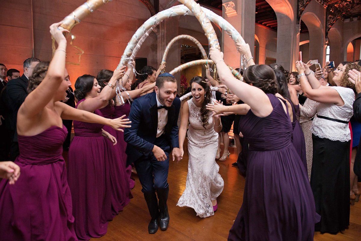 bride and groom entering the room at Hempstead House