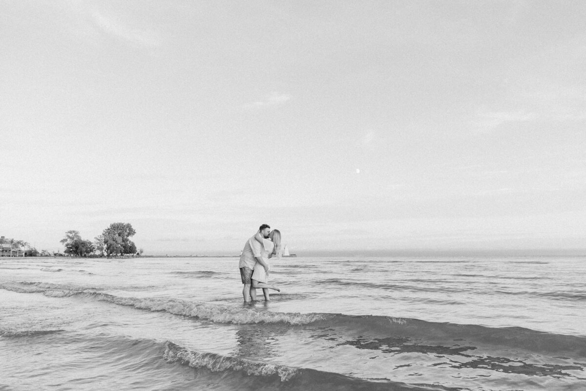 Couple kissing on the beach