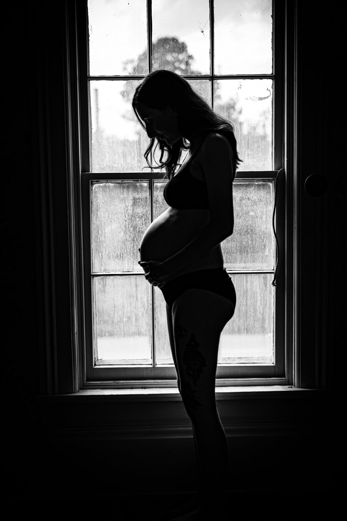 A Silhouette of a beautiful baby belly taken in Flint, MI 