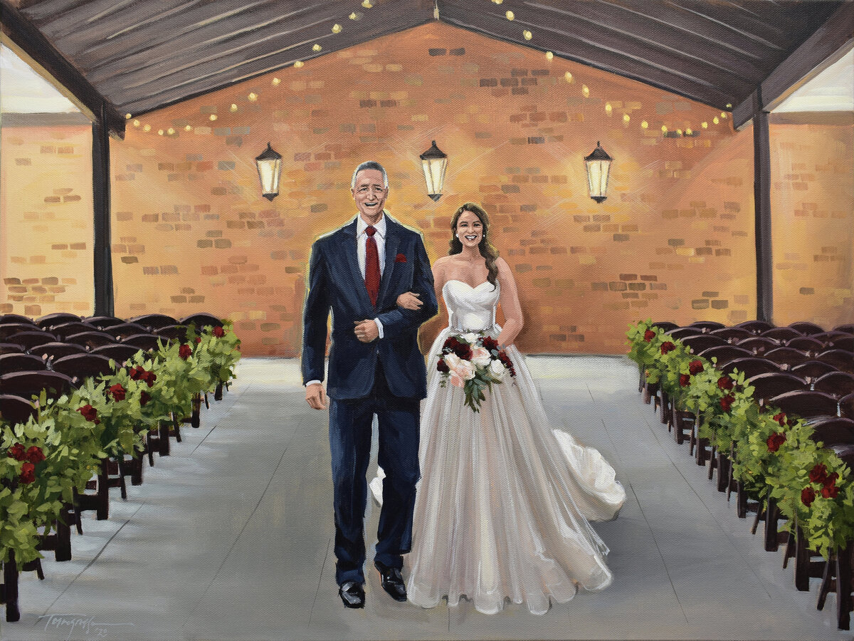 custom father-daughter walk painting