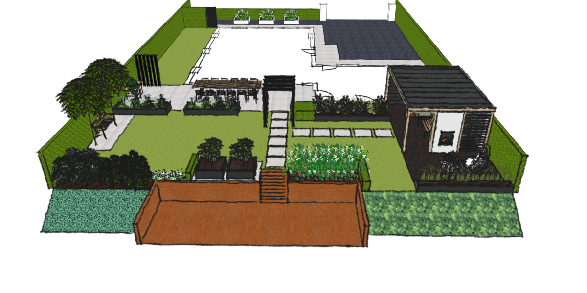 Tuinontwerp tuin met vlonder in Eemnes