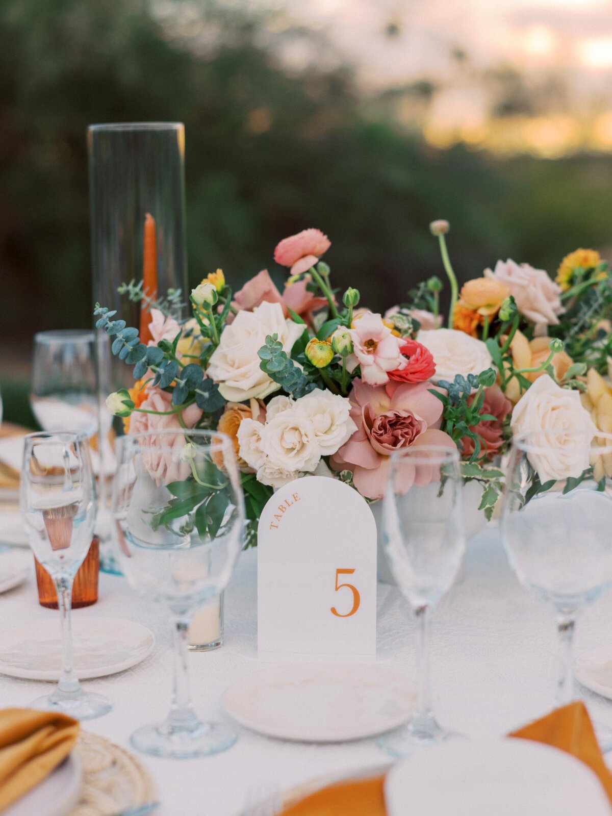curved-acrylic-copper-wedding-table-number