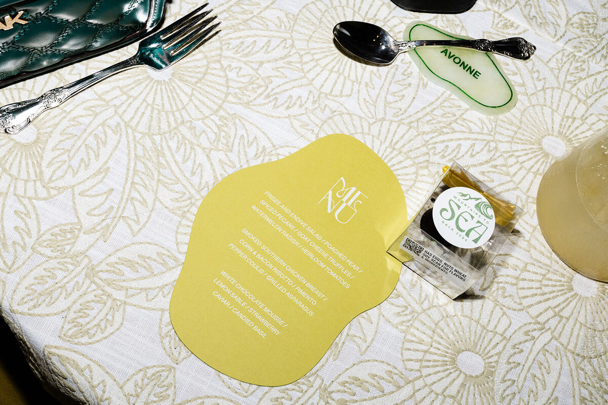 Dominique Alba Studio modern coorporate event branding signage chartreuse Gala Ritz Carlton