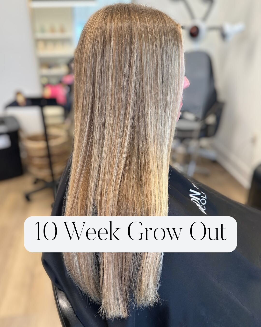 Omaha lived-in dimensional blonde goes 10 weeks between salon appointments without a harsh grow-out line of demarcation and brass.