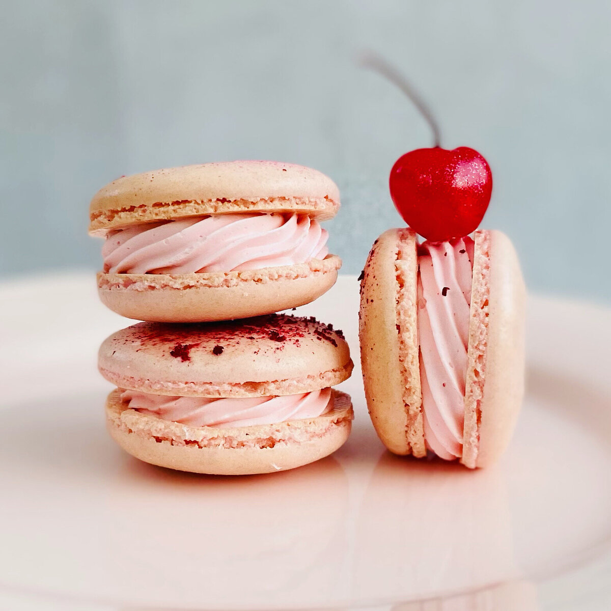 cherry macarons