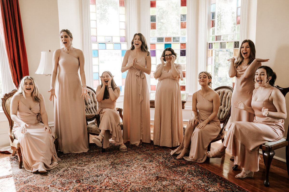 Bride First Look With Bridesmaids