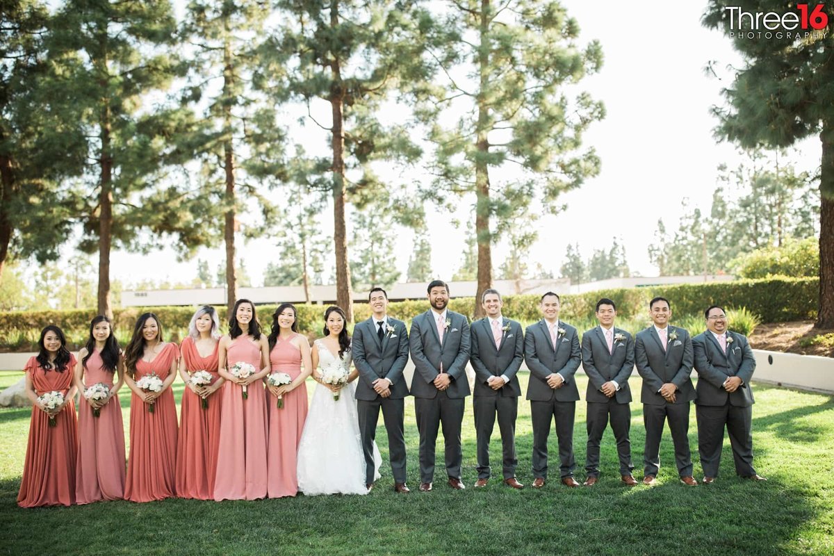 Bride and Groom pose with their bridal party