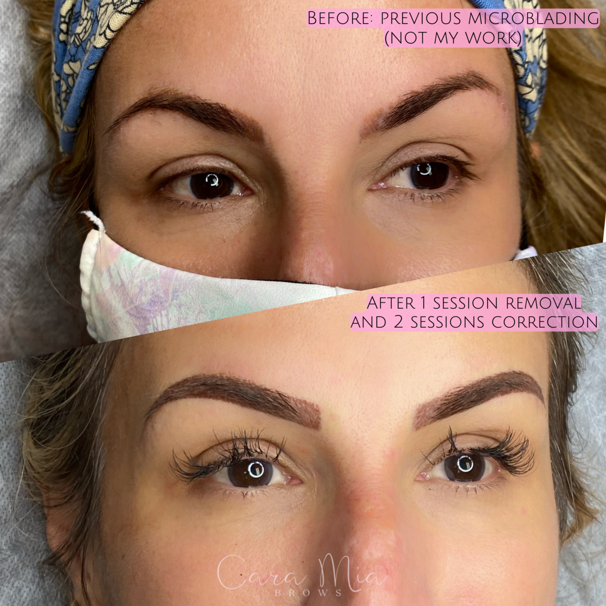 Ombre Powder Brows before and after
