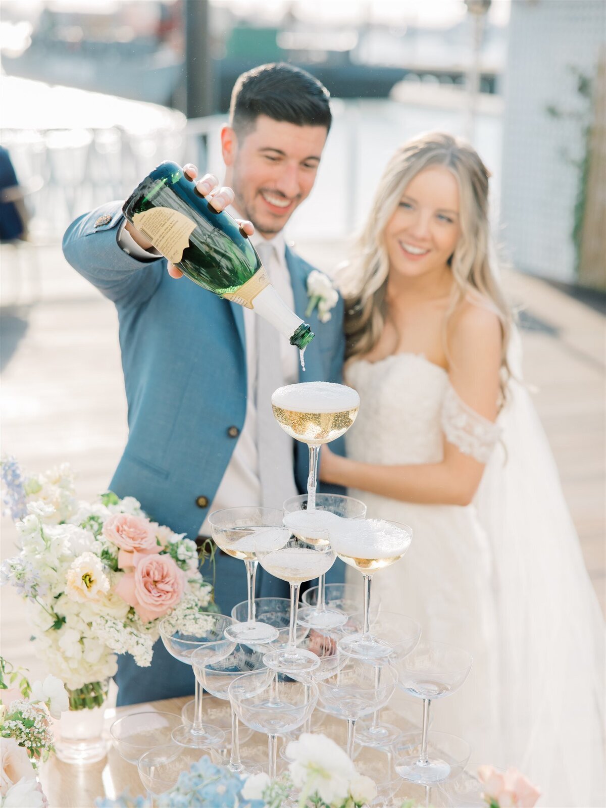Kate-Murtaugh-Events-wedding-planner-Newport-ceremony-reception-champagne-tower-couple