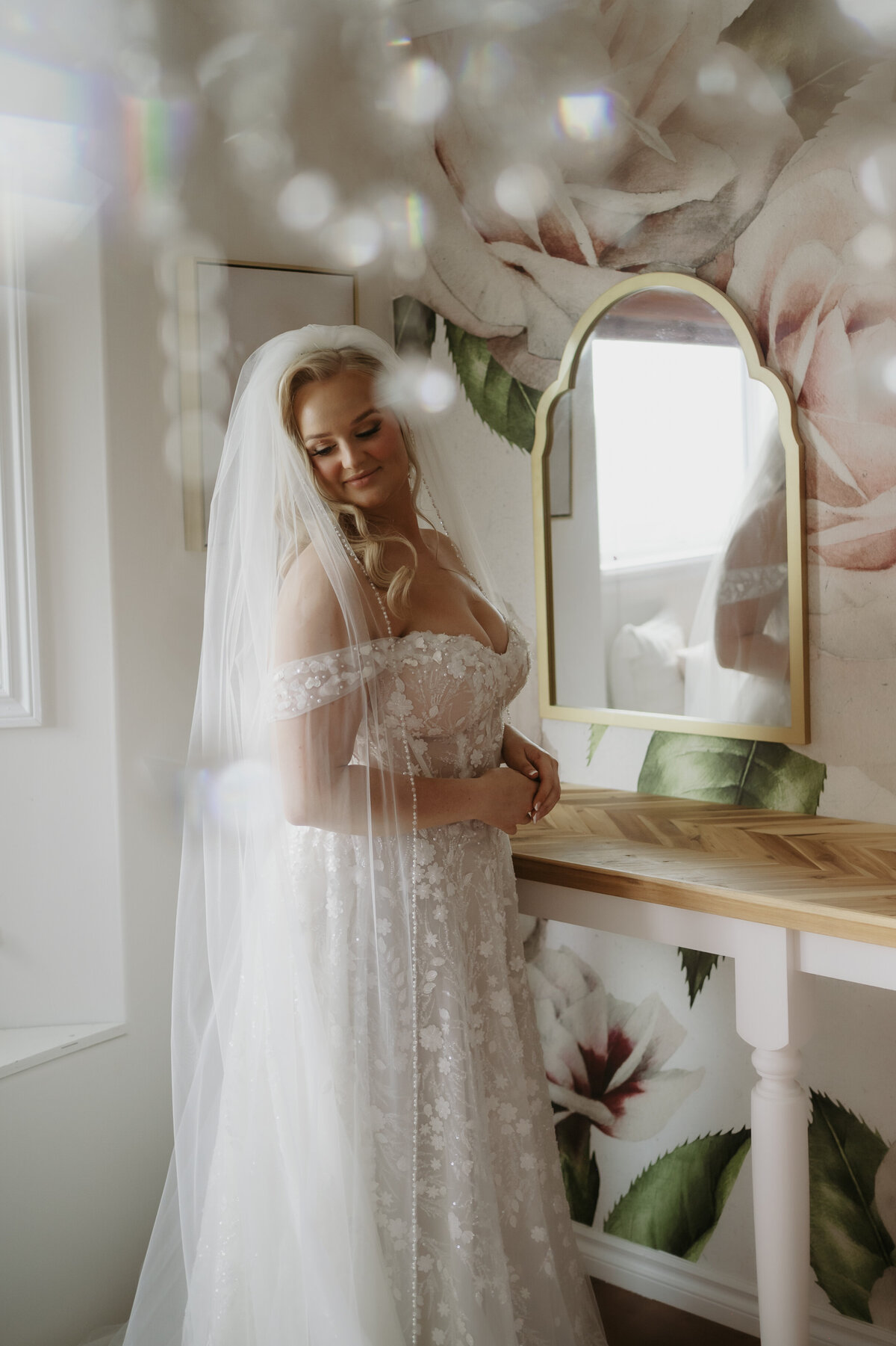 bride prepping for wedding ceremony in edmonton