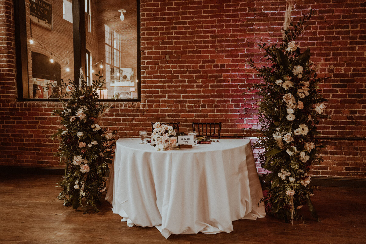 Boston wedding captured by Vanessa Alves Photo with blush modern florals by Prose Florals