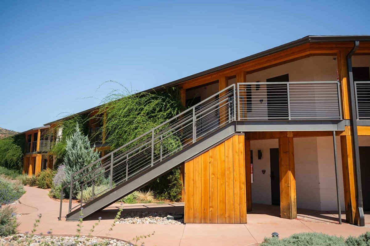 Stairs leading to rooms
