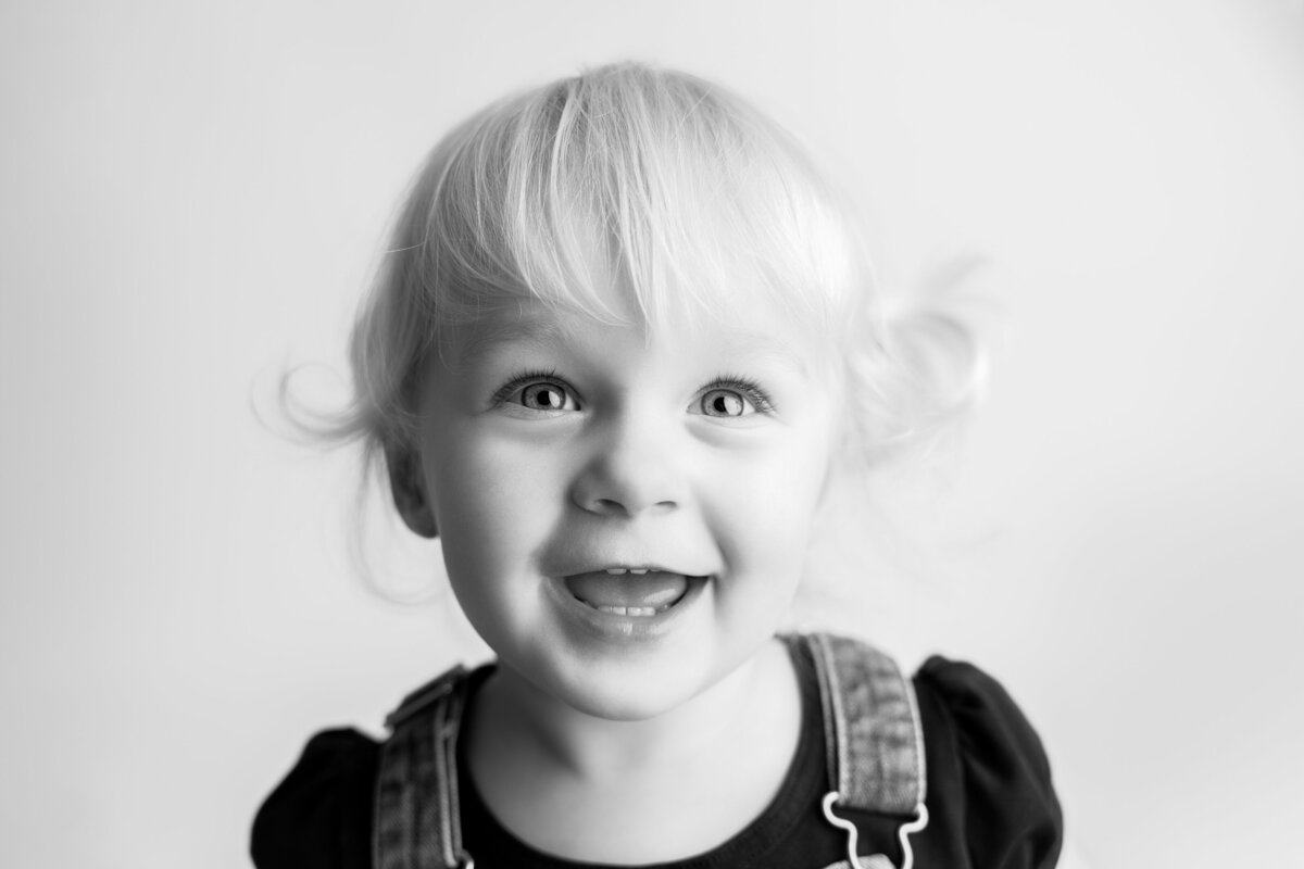 Edmonton kids black and white studio photos 
