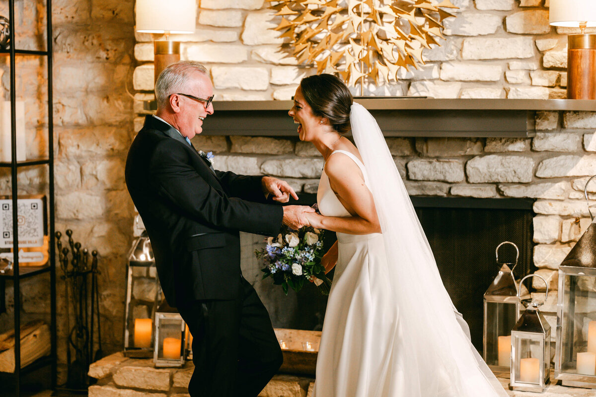 Bride and Father of the Bride at Wedding