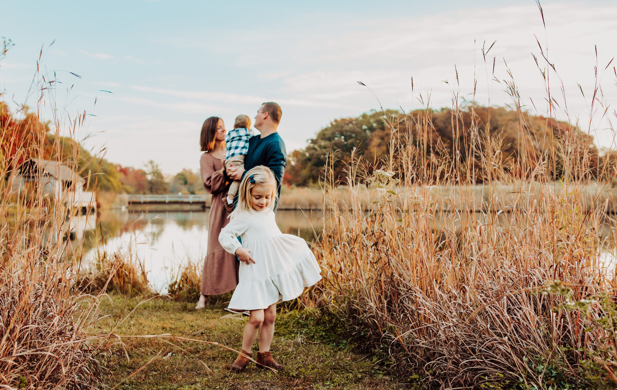 dancing  by the lake, pretty dress, family of 4Alamogordo New Mexico 