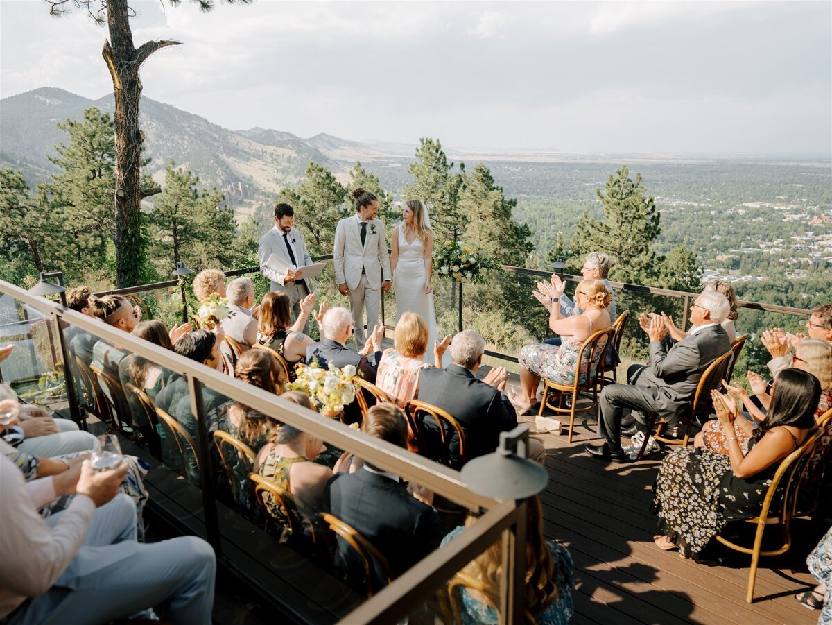 outdoor mountain ceremony in Boulder CO