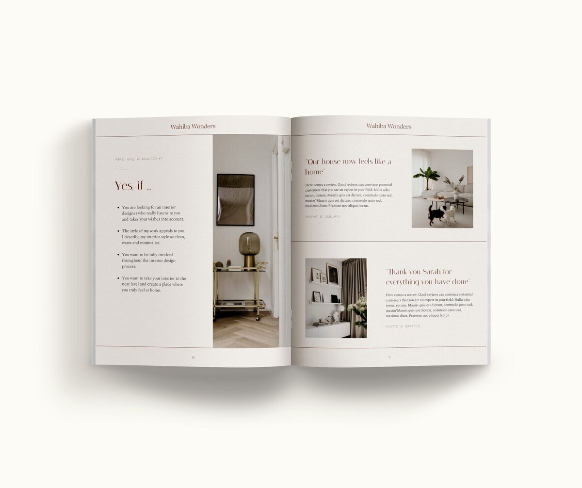 Minimal pricing guide template for interior designers Wahiba Wonders 5