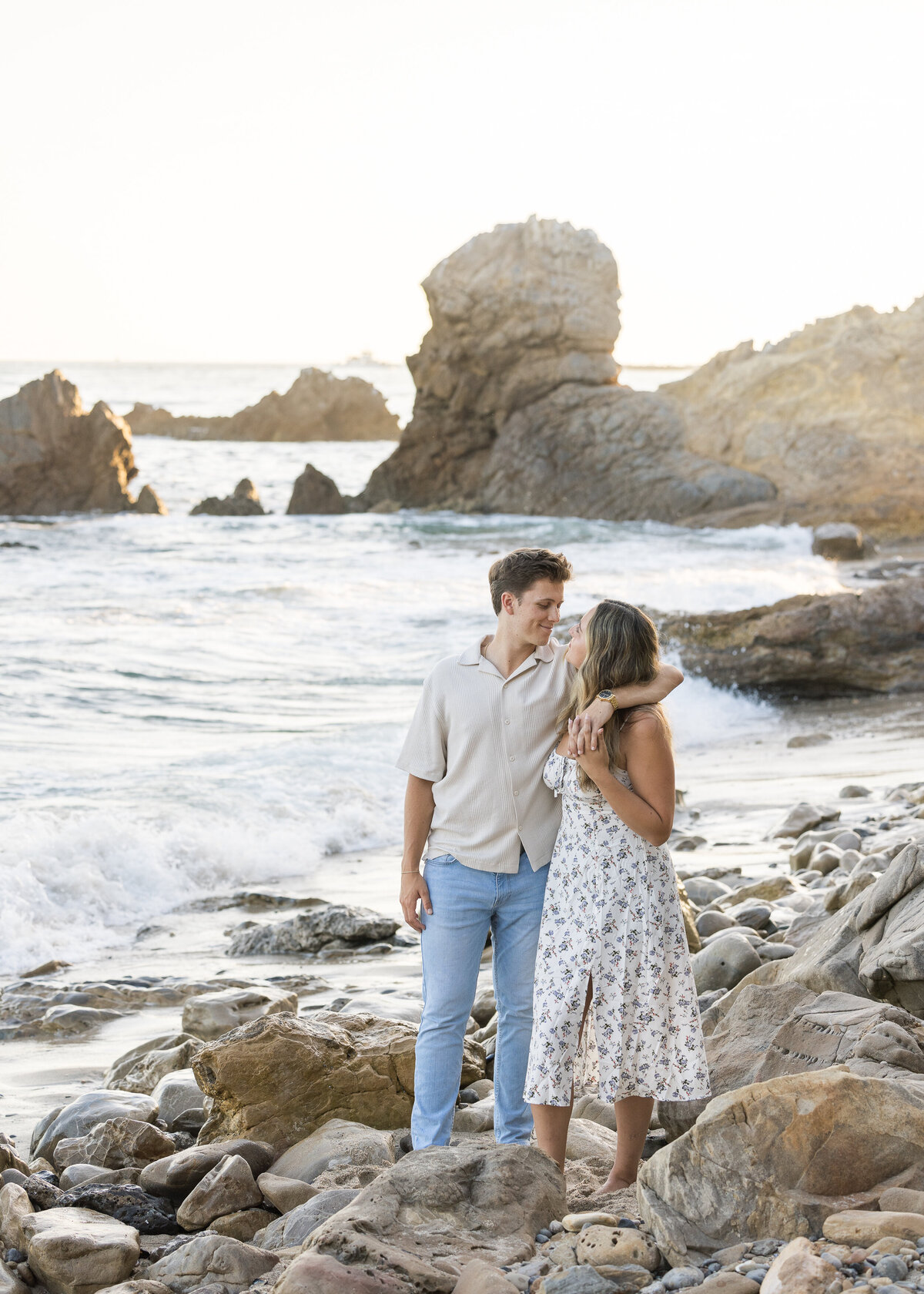 romantic beach engagement photo