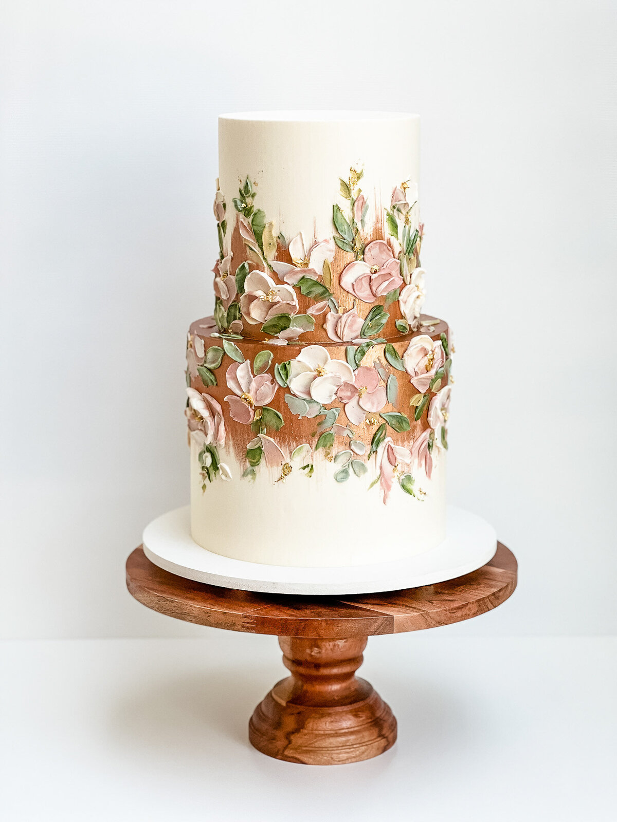 painted buttercream flower wedding cake