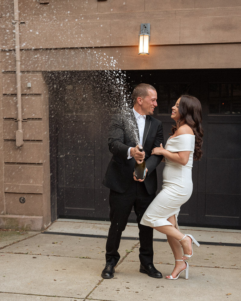 Champagne spraying engagement photos-1