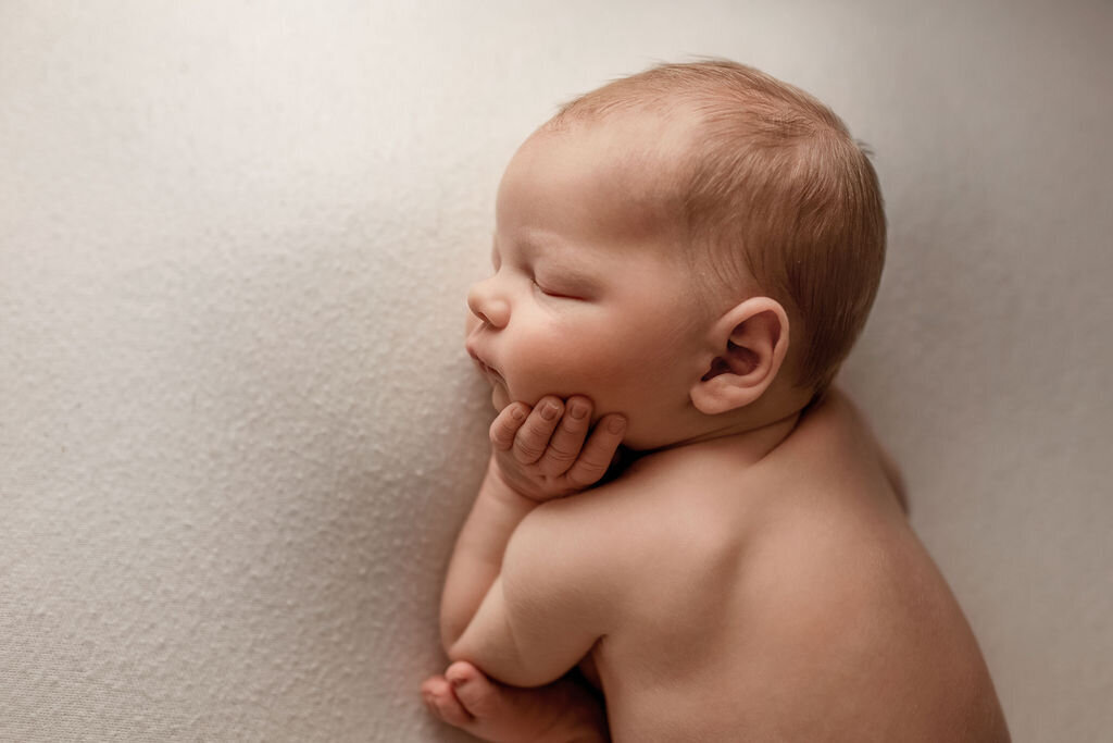 profile photo of baby boy during his loveland newborn photo session