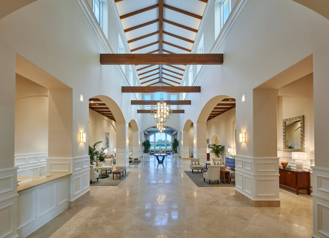 grand lobby front entry at BallenIsles Country Club