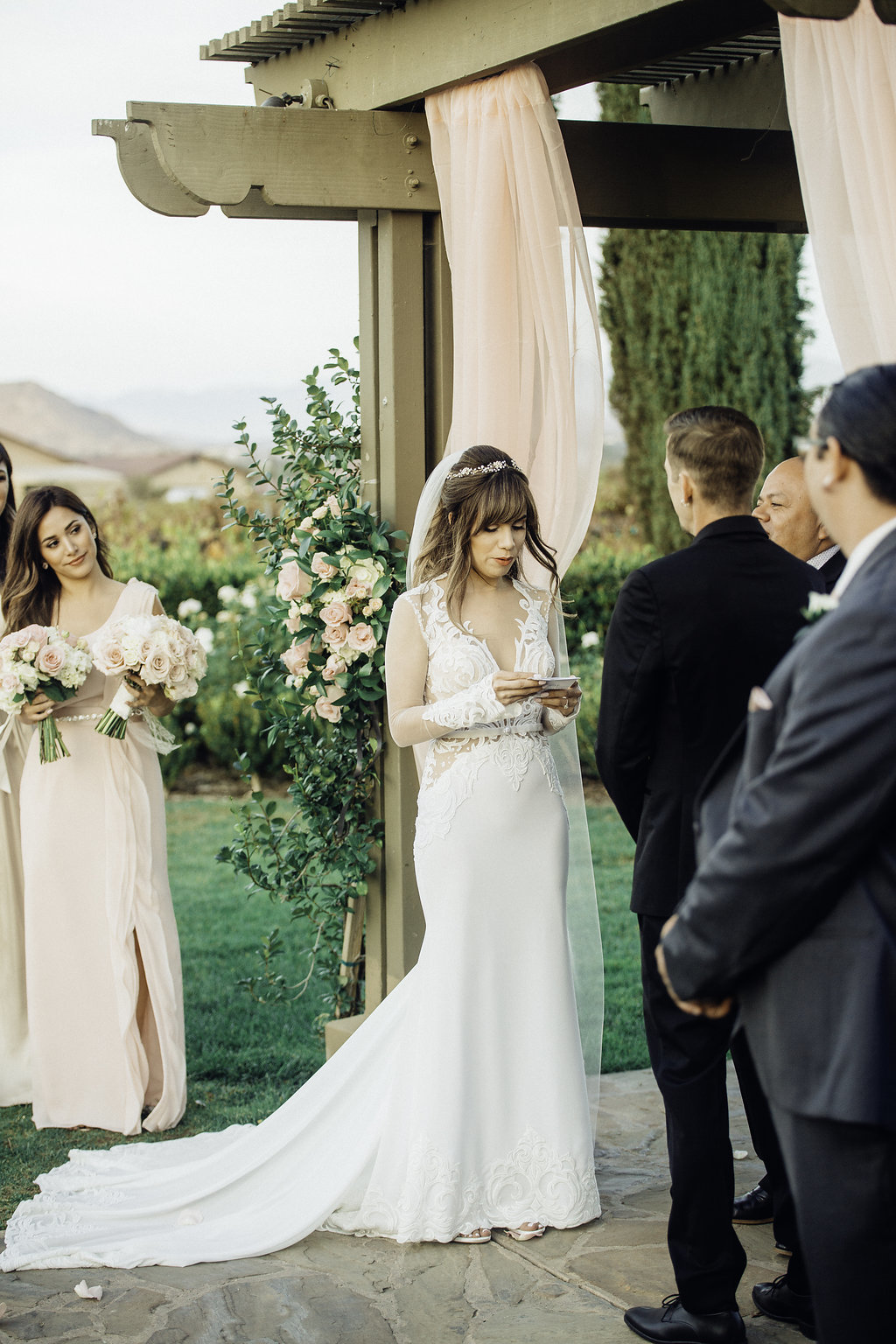 Wedding Photograph Of Bride Reciting Her Vows Los Angeles