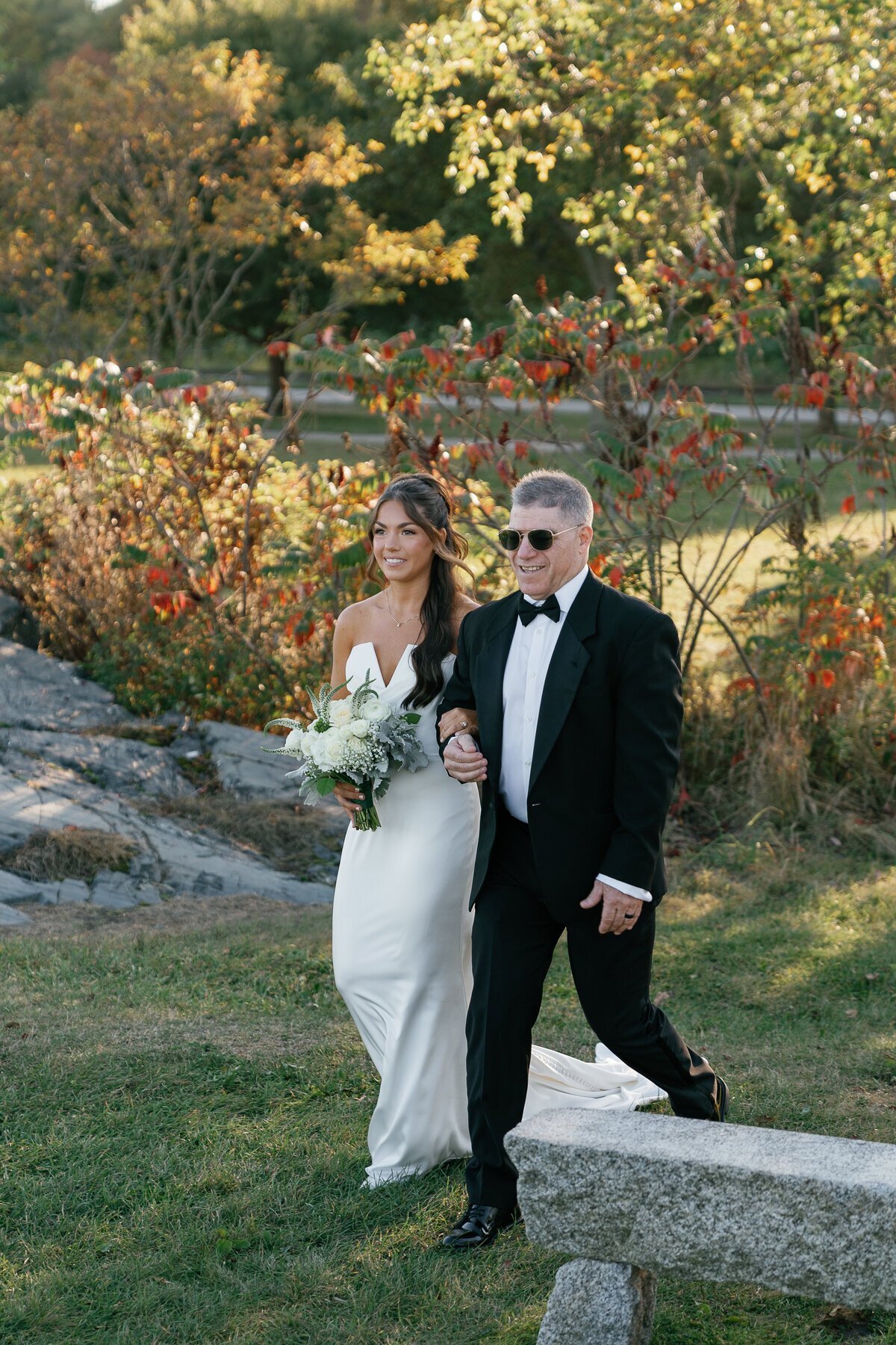 film wedding photography by Shelby Ann Photos of bride walking with bride's father