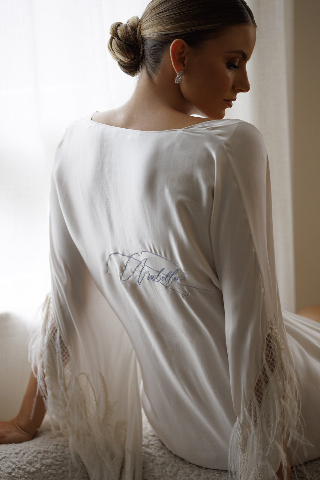 personalised bridal robe calligraphy