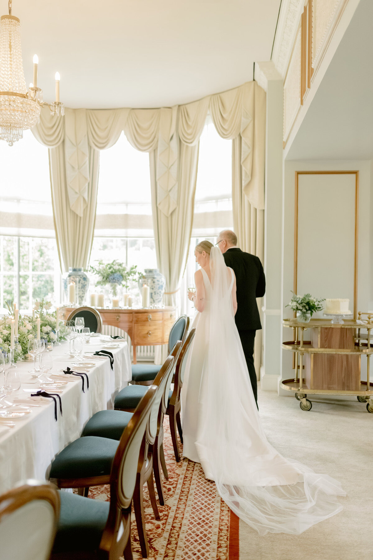 Bride and Groom room reveal in Gleneagles Hotel on their wedding day. Editorial wedding photography by award winning luxury photographer, Jill Cherry Porter.
