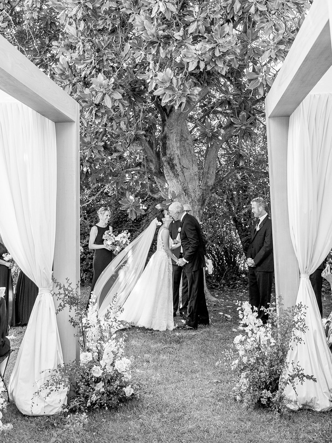 annadel-estate-elegant-sonoma-winery-wedding-ceremony-oak-tree-guest-seating-ideas-cabana-fabric-panels