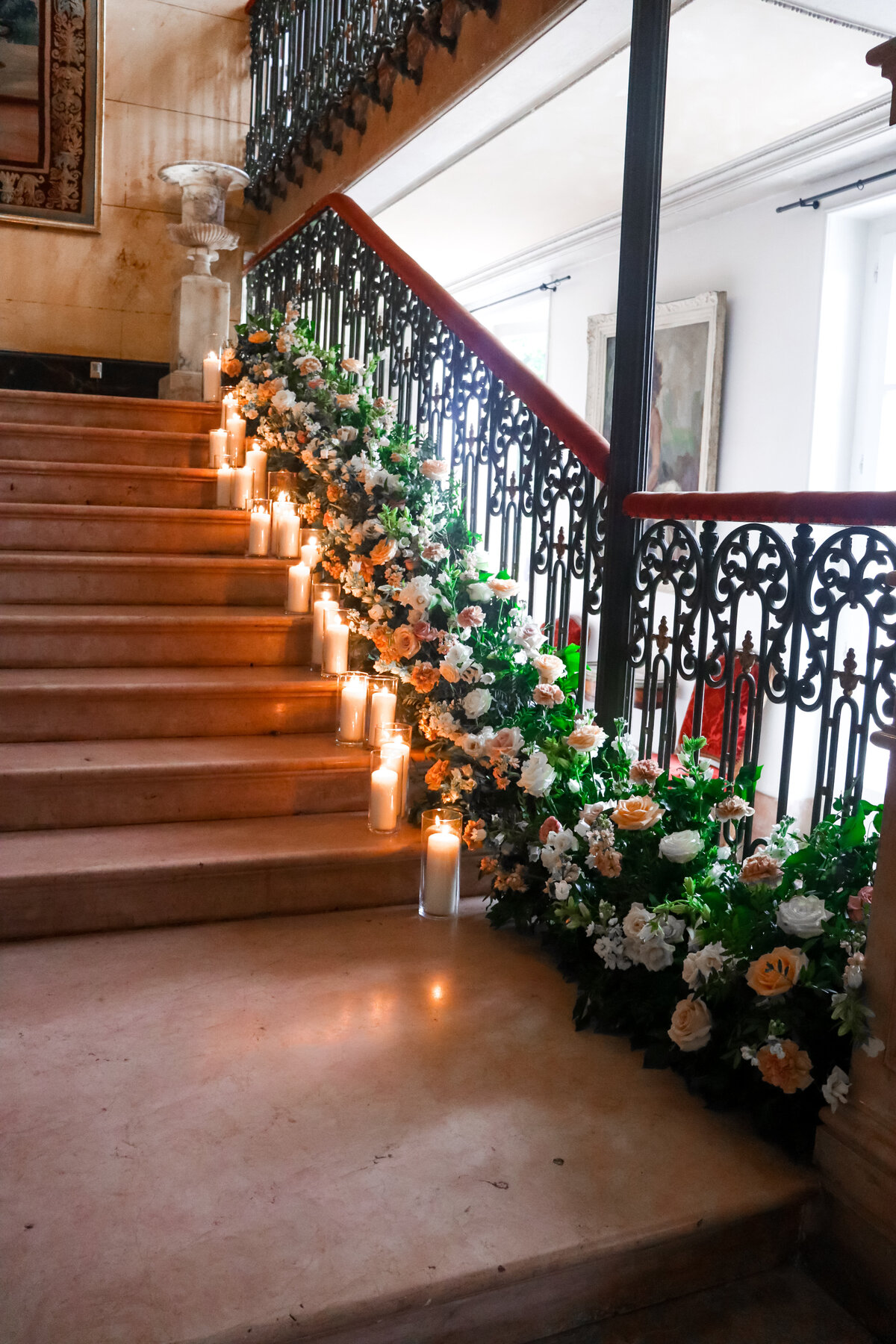 Luxury wedding planner designer South of France stairs castle